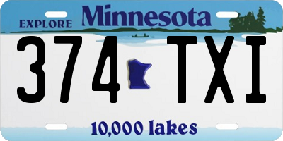 MN license plate 374TXI