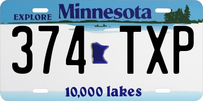 MN license plate 374TXP