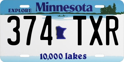 MN license plate 374TXR