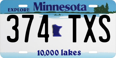 MN license plate 374TXS