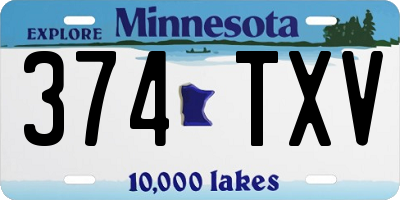MN license plate 374TXV