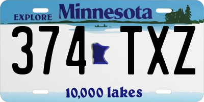 MN license plate 374TXZ