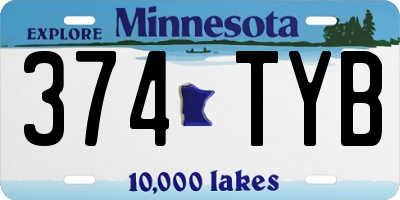 MN license plate 374TYB