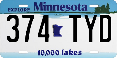 MN license plate 374TYD