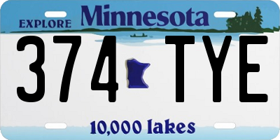 MN license plate 374TYE