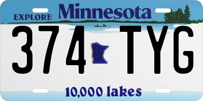 MN license plate 374TYG