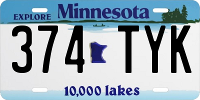 MN license plate 374TYK