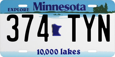MN license plate 374TYN