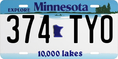 MN license plate 374TYO