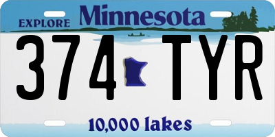MN license plate 374TYR