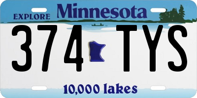MN license plate 374TYS