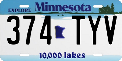 MN license plate 374TYV