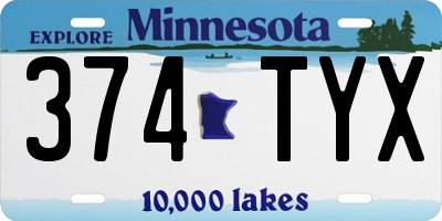 MN license plate 374TYX