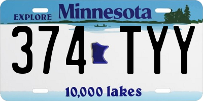 MN license plate 374TYY