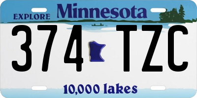 MN license plate 374TZC