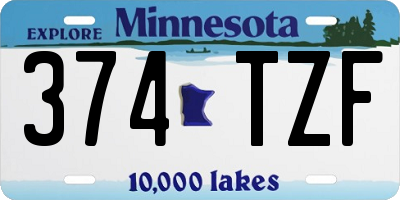 MN license plate 374TZF