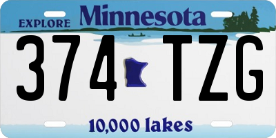MN license plate 374TZG