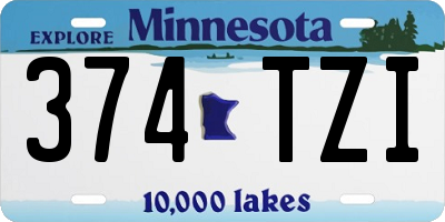 MN license plate 374TZI
