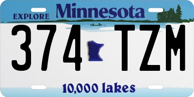 MN license plate 374TZM