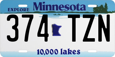 MN license plate 374TZN