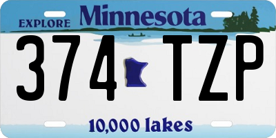 MN license plate 374TZP