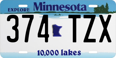 MN license plate 374TZX