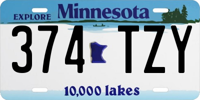 MN license plate 374TZY