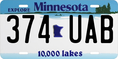 MN license plate 374UAB