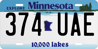 MN license plate 374UAE