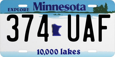 MN license plate 374UAF