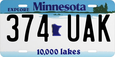 MN license plate 374UAK