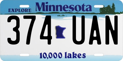 MN license plate 374UAN