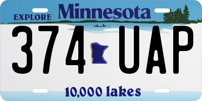 MN license plate 374UAP