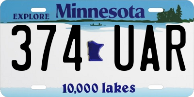 MN license plate 374UAR