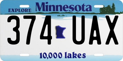 MN license plate 374UAX