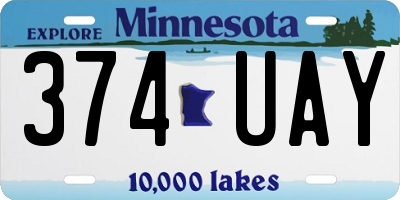 MN license plate 374UAY