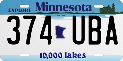 MN license plate 374UBA