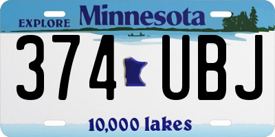 MN license plate 374UBJ
