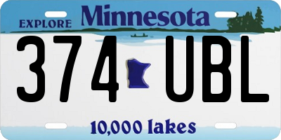 MN license plate 374UBL