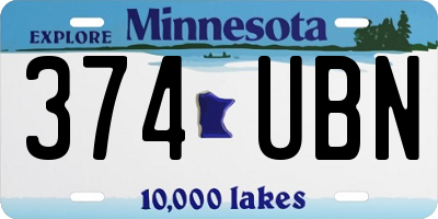 MN license plate 374UBN