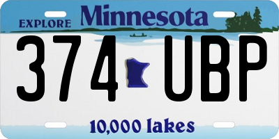 MN license plate 374UBP
