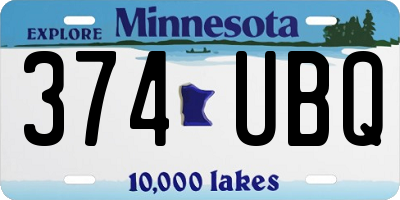 MN license plate 374UBQ