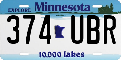 MN license plate 374UBR