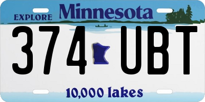 MN license plate 374UBT