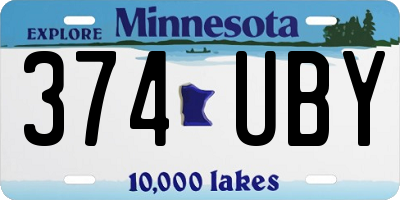 MN license plate 374UBY