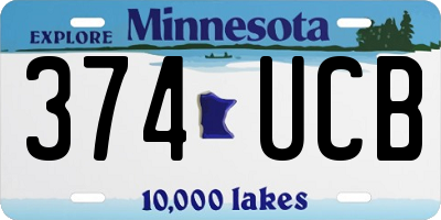 MN license plate 374UCB