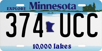 MN license plate 374UCC