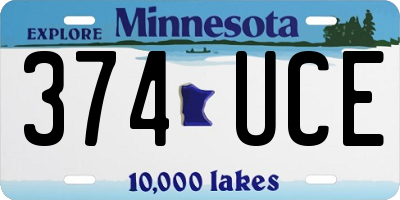 MN license plate 374UCE