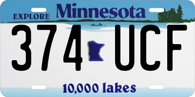 MN license plate 374UCF