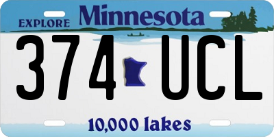 MN license plate 374UCL